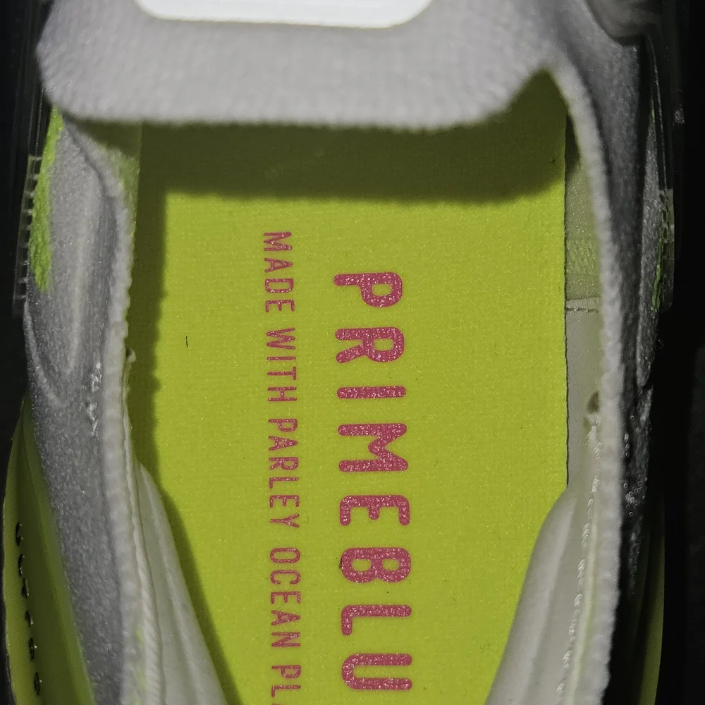 Adidas Ultraboost White and Neon Yellow Sneakers - Picture 8 of 13